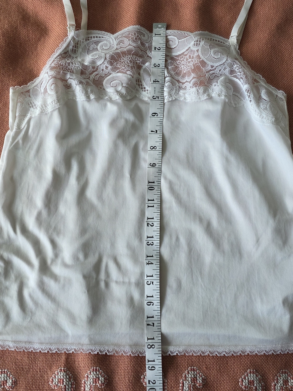 Vintage 1960's Smart Camisole Women’s Cream Lace-Trim Slip Top Sz 36 - Picture 5 of 11